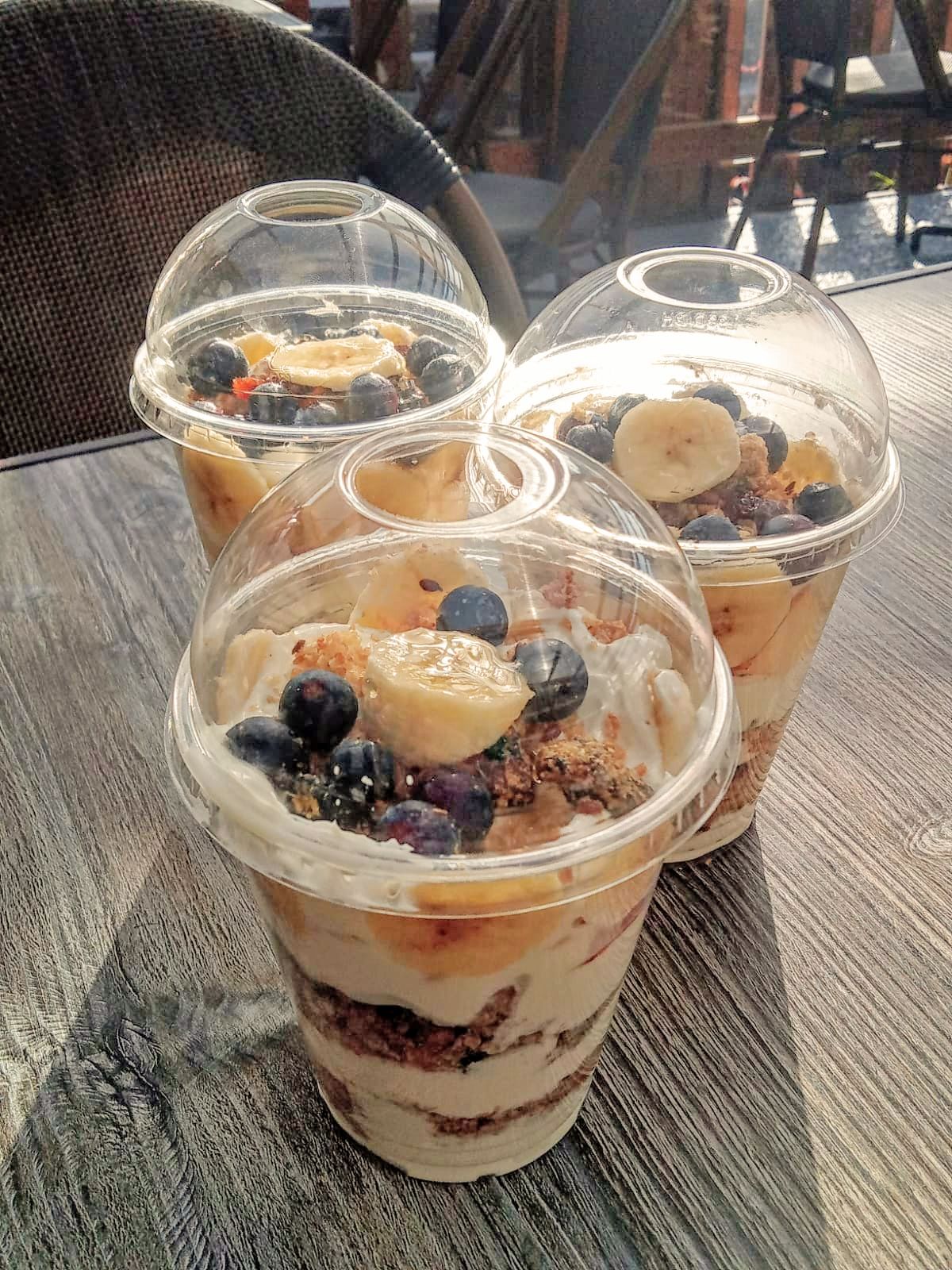Yogurt cup with Granola and Berry Compote